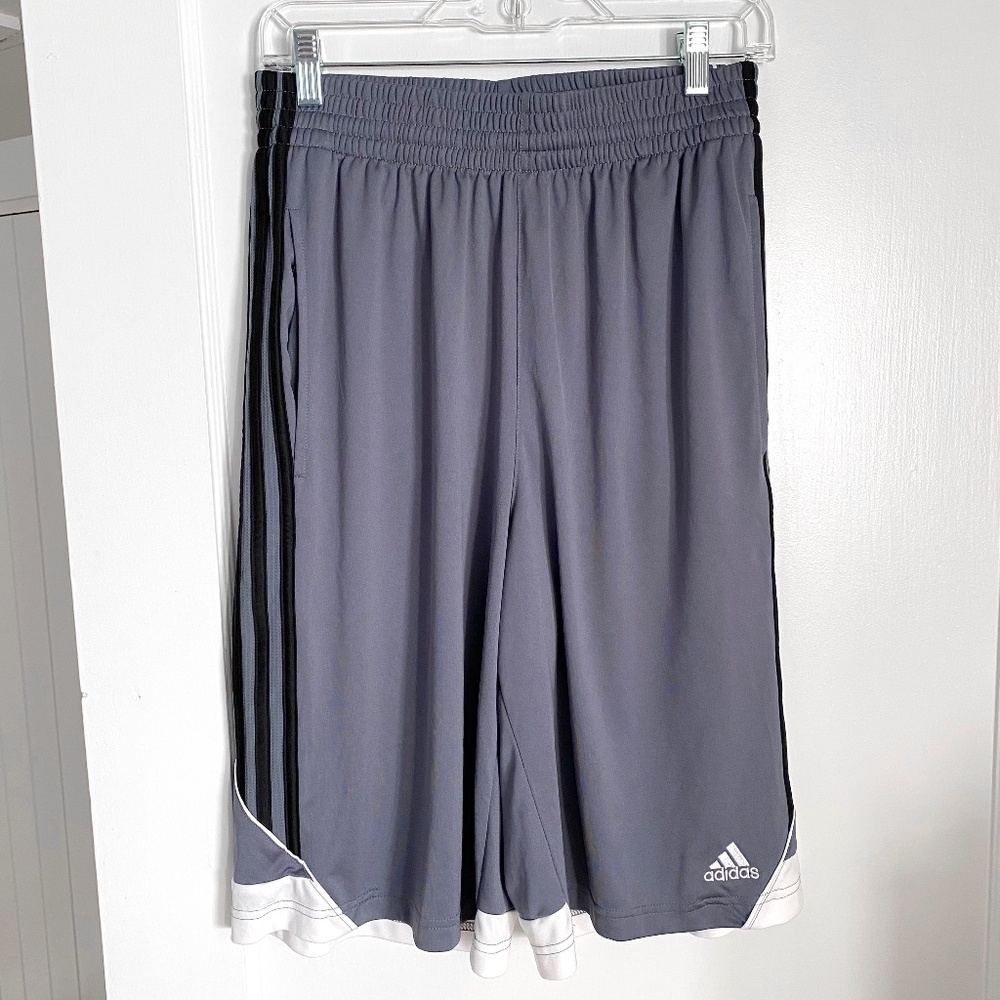 Adidas Climalite Long Basketball Gym Shorts Gray - Size S